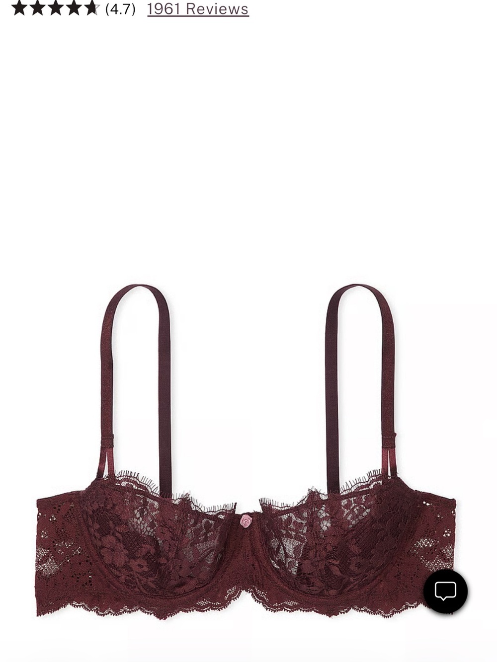 Victoria's Secret Dream Angels Lace Balconette Bra — Burgundy